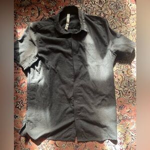 Lululemon The Gamer Shirt Men L ? Hidden Snaps Gray Short Sleeve Side Pockets